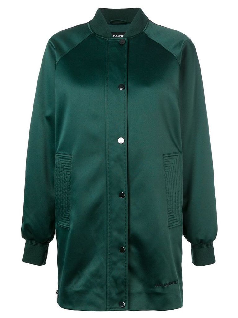 Karl Lagerfeld long line bomber jacket - Green