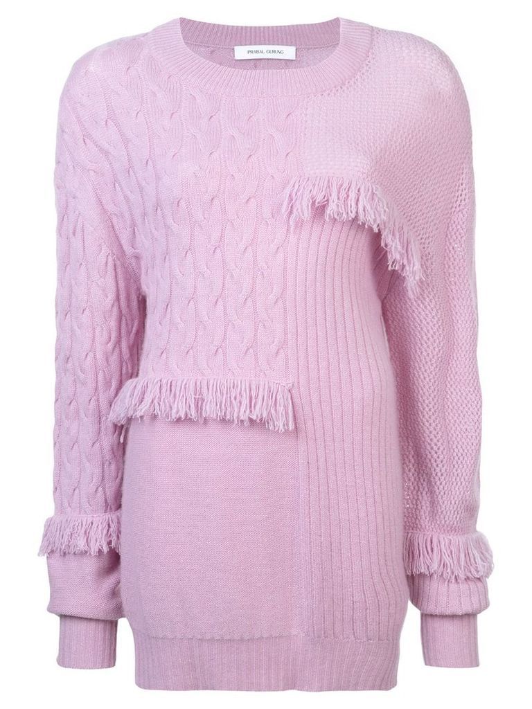 Prabal Gurung cashmere fringed sweater - Pink