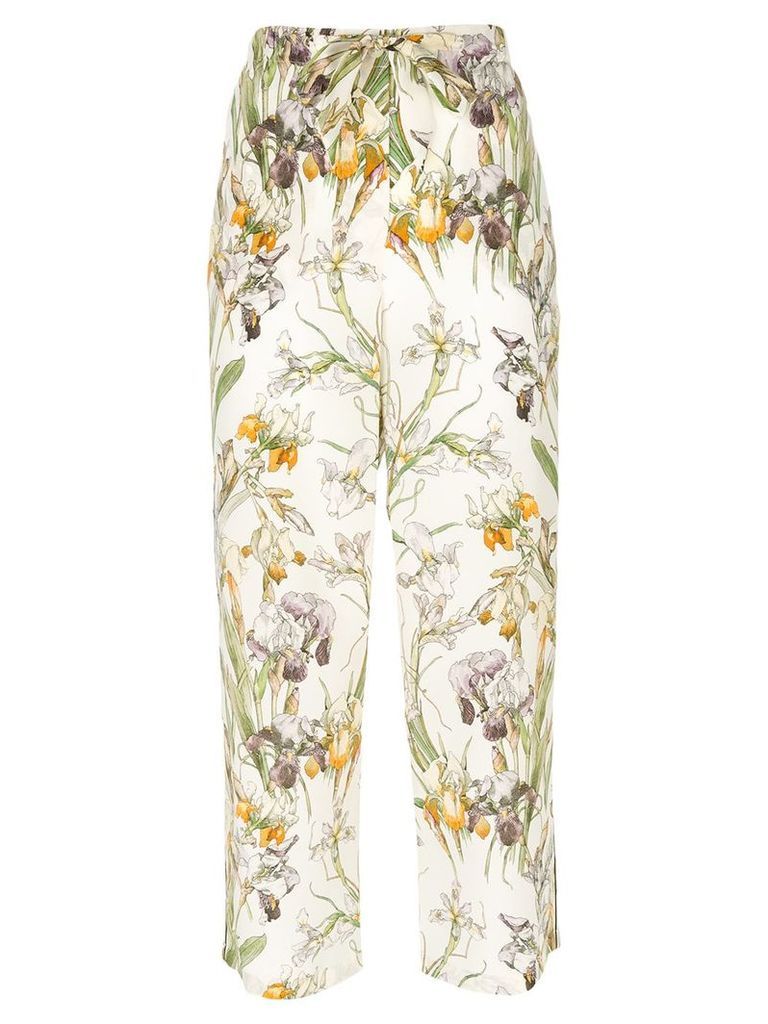 Alexander McQueen embroidered cropped trousers - Multicolour