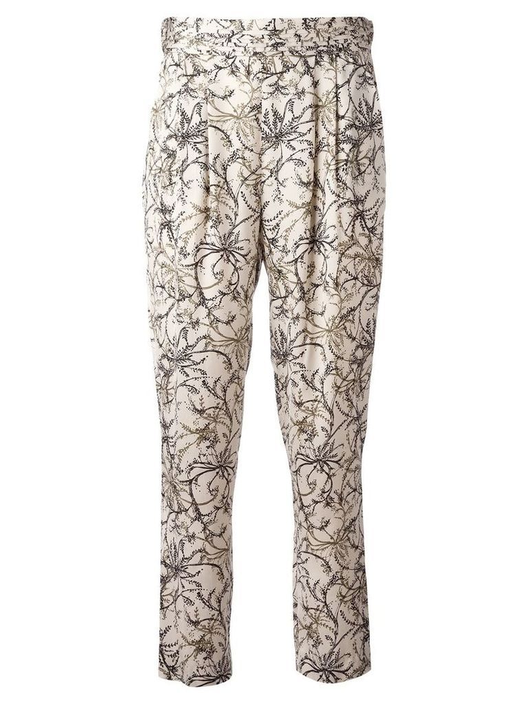 Steffen Schraut floral print cropped trousers - Neutrals