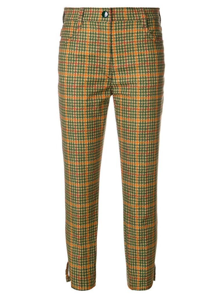 Prada dogtooth cropped trousers - Green