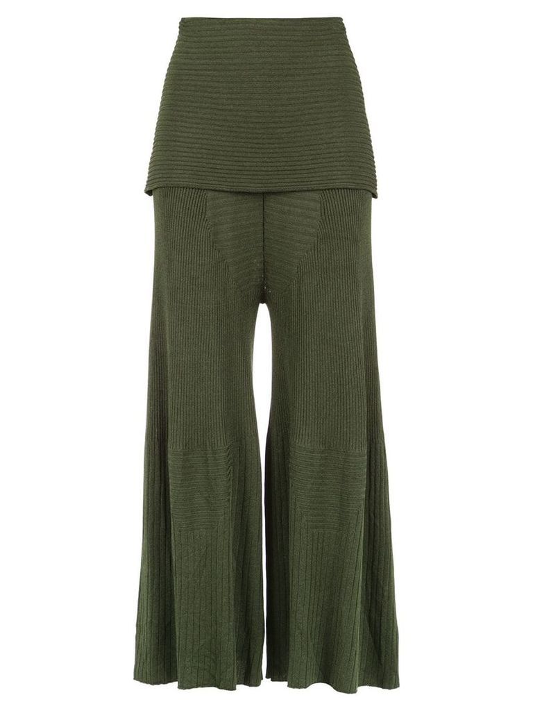 Osklen overlay knit trousers - Green