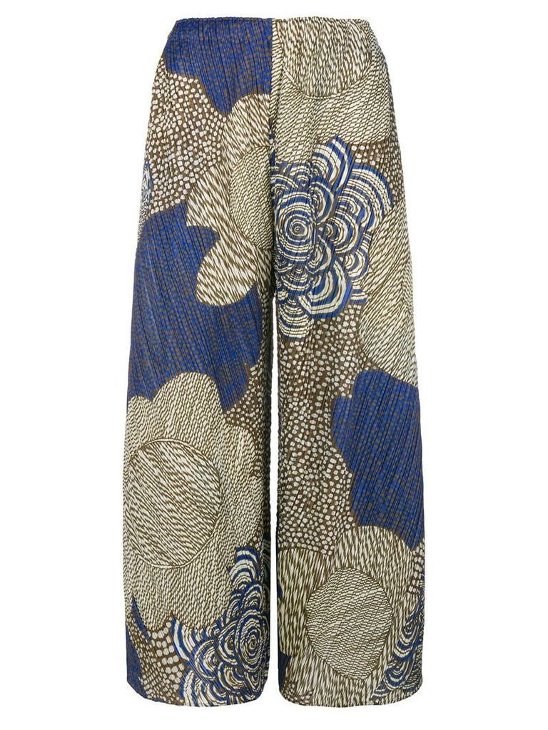 Pleats Please By Issey Miyake floral printed cropped trousers - Nude &