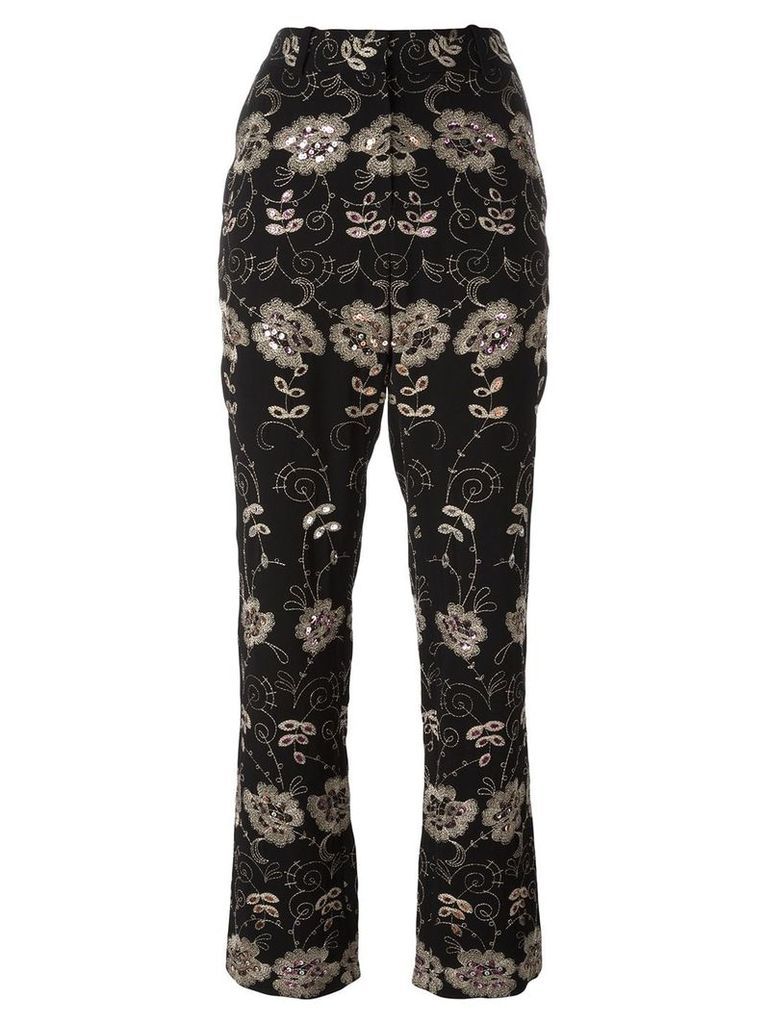 Givenchy floral embroidered trousers - Black