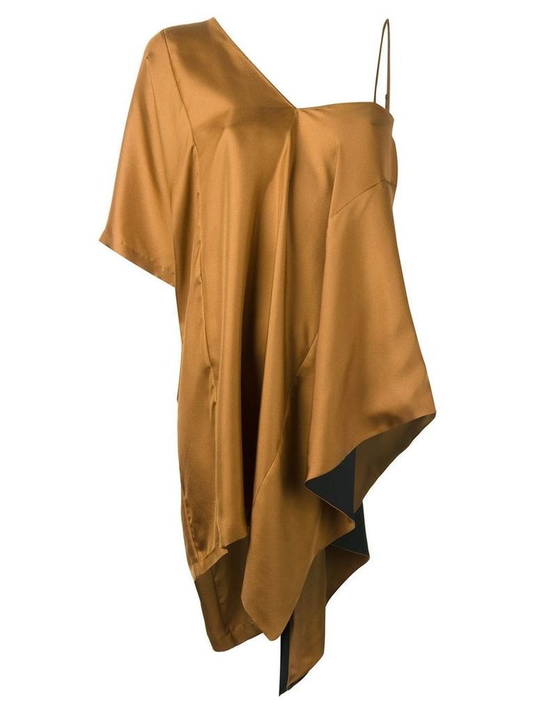 Maison Margiela asymmetric draped blouse - Brown