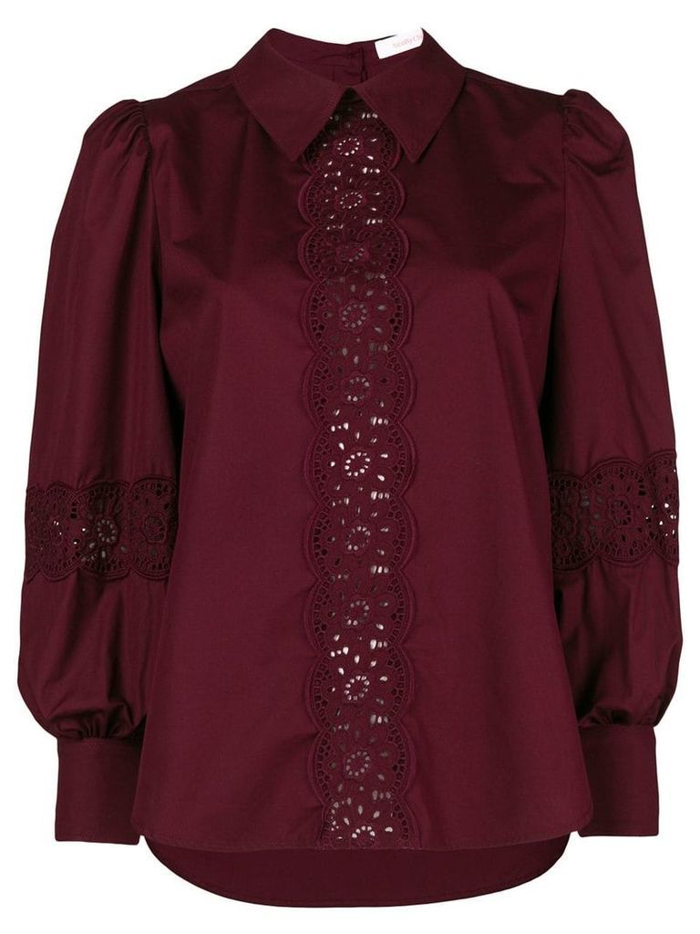 See By ChloÃ© lace trim blouse - Red