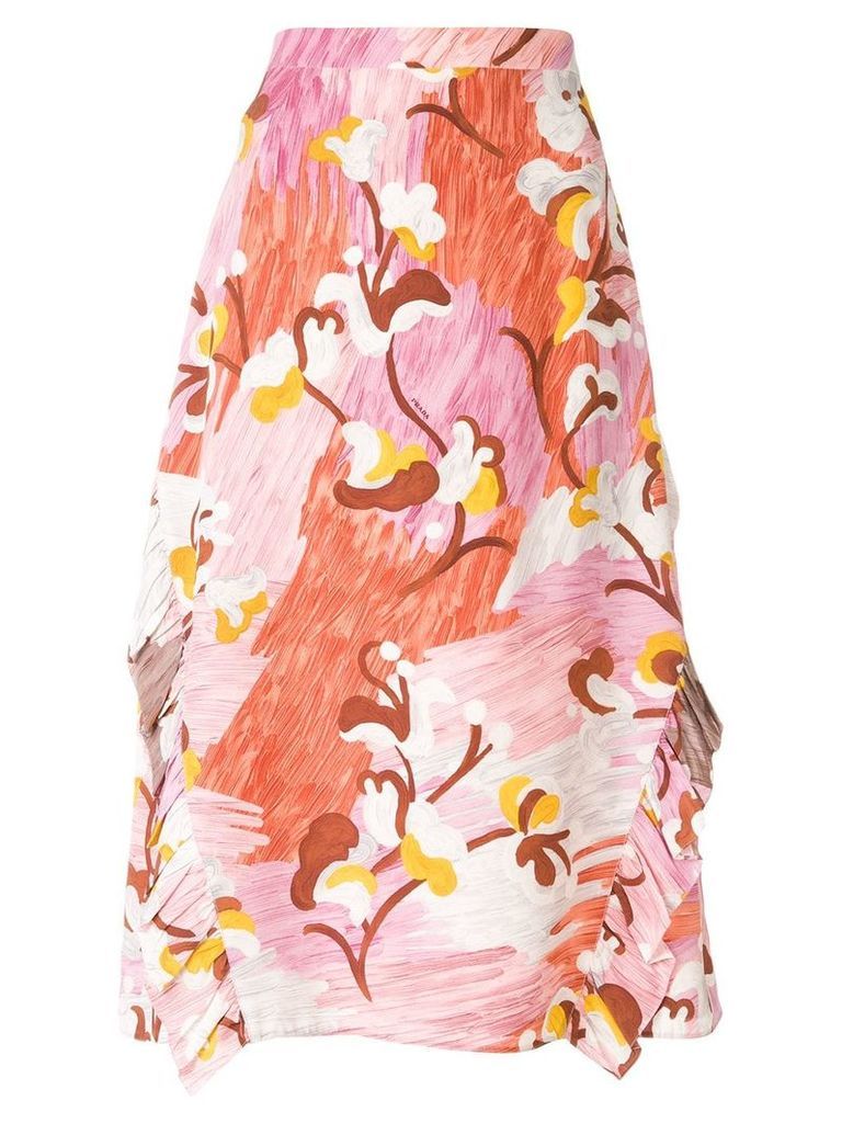 Prada floral A-line skirt - Multicolour