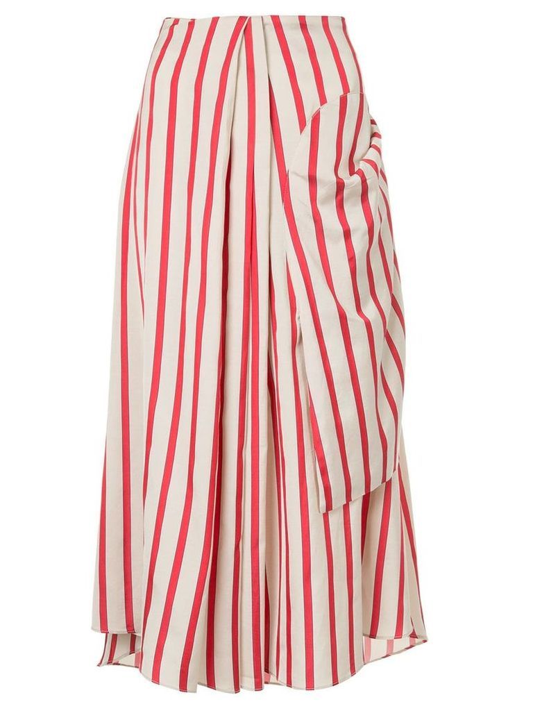 Christopher Esber multi-tuck drape skirt - Red