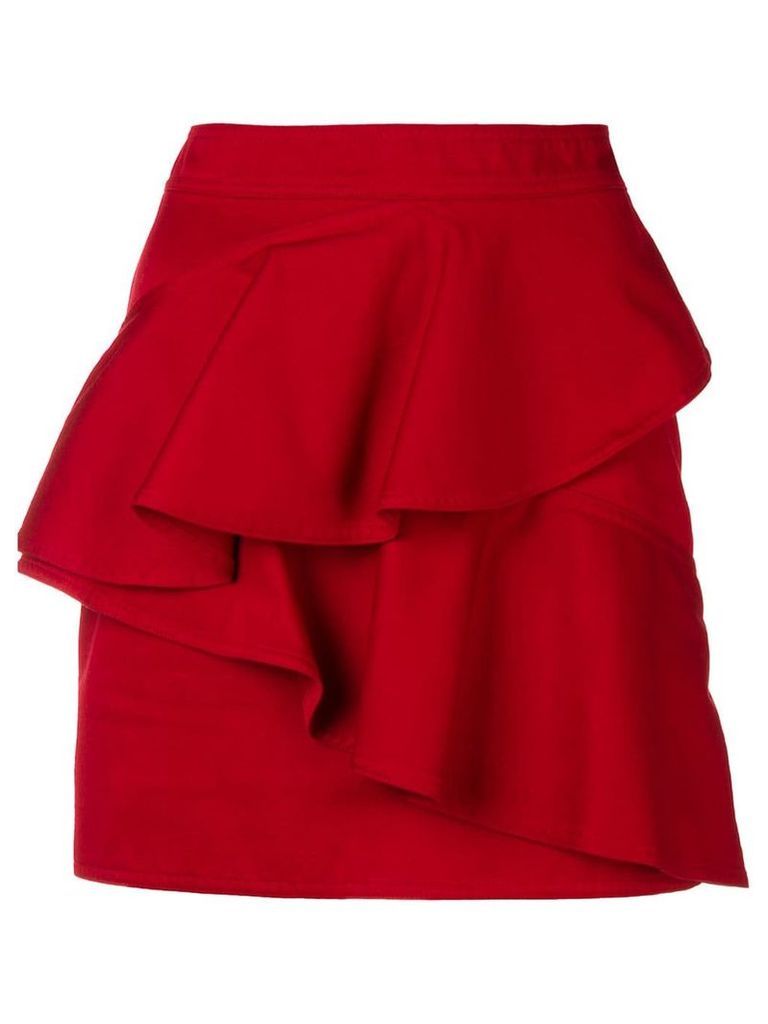 Isabel Marant Ã‰toile frilled fitted skirt - Red