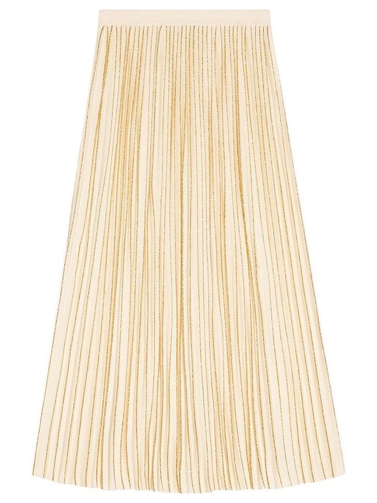 Gucci Pleated mid-length wool skirt - Neutrals