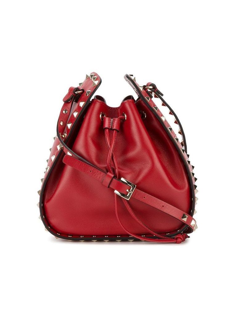Valentino Red Rockstud leather bucket bag