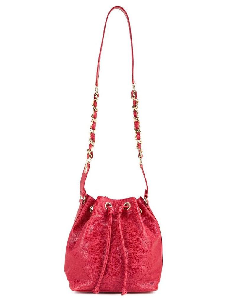 Chanel Vintage CC drawstring chain bucket bag - Red