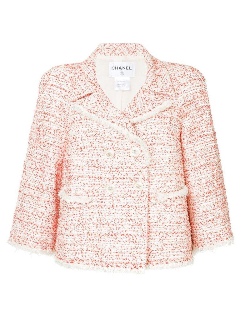 Chanel Vintage tweed double breasted jacket - White