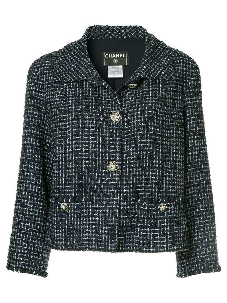 Chanel Vintage checked tweed jacket - Blue