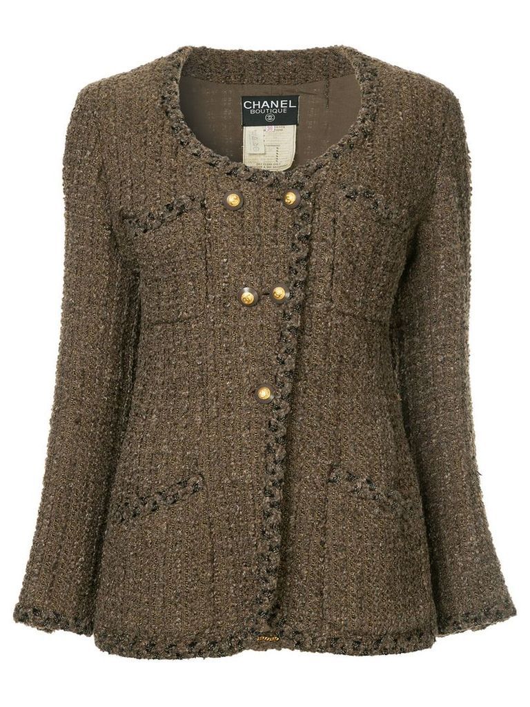 Chanel Vintage double breasted knitted jacket - Brown