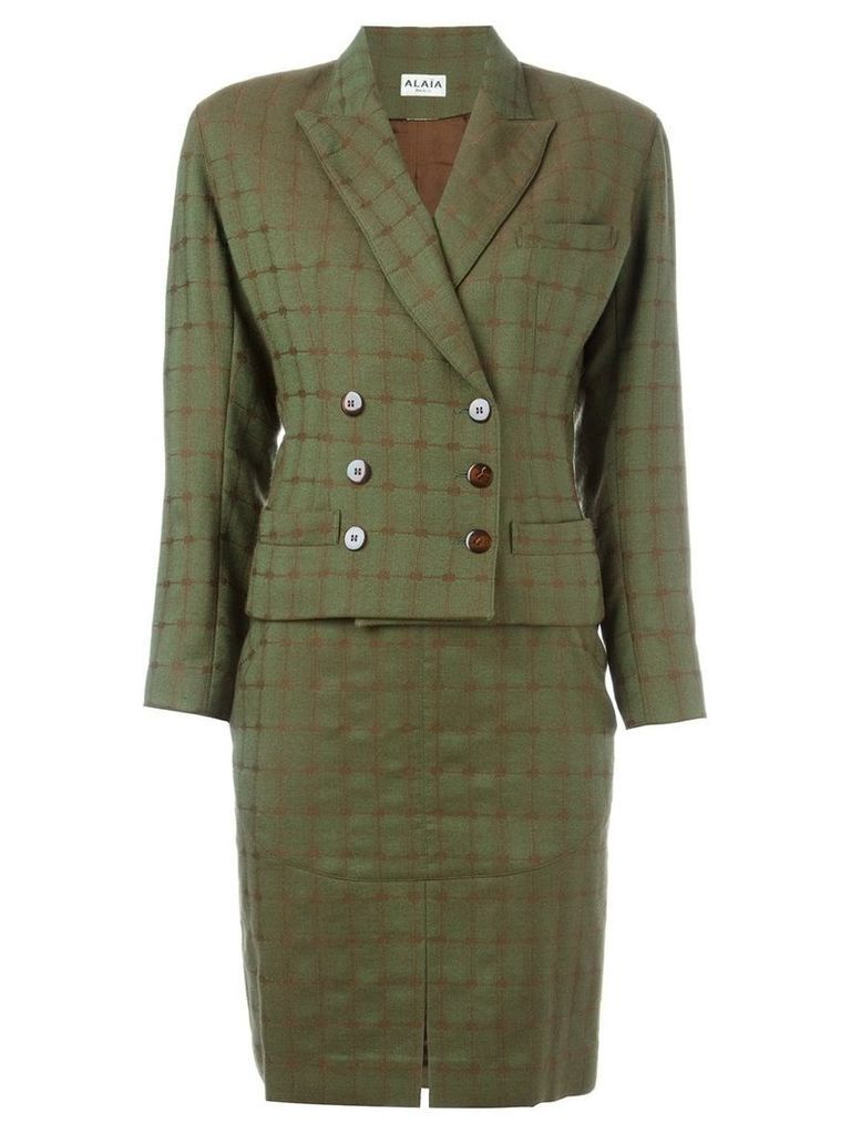 AlaÃ¯a Vintage skirt and jacket suit - Green