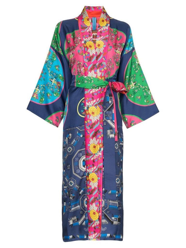 Rianna + Nina Greek Kimono 11 print silk robe - Multicolour