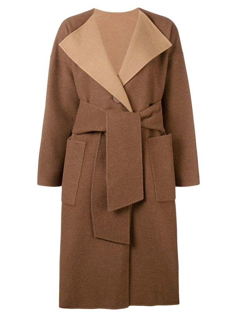 Issey Miyake wrap coat - Brown
