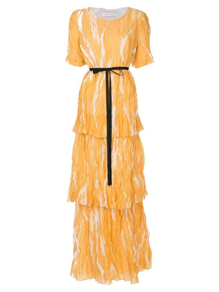 Christopher Esber ruched long dress - Yellow