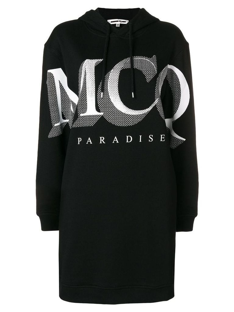 McQ Alexander McQueen Paradise logo hoodie dress - 1000 Black
