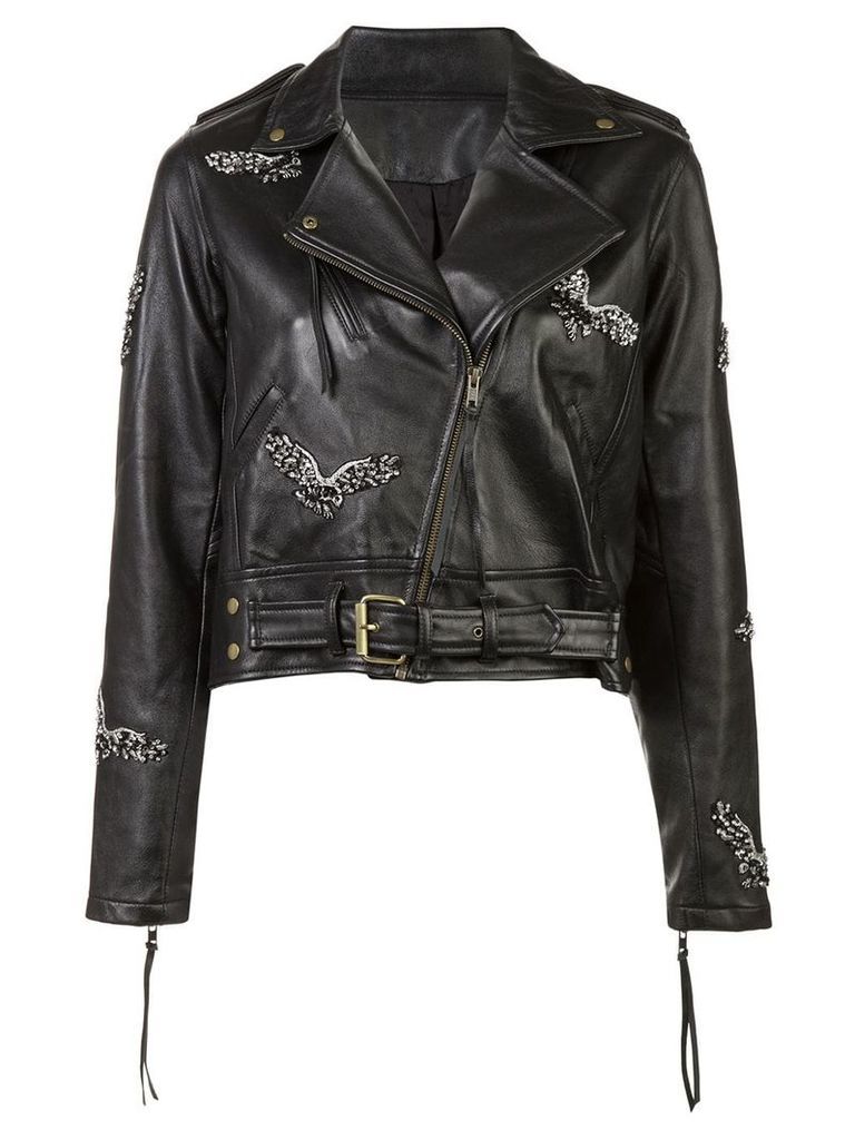Nicole Miller eagle motorcycle jacket - Black