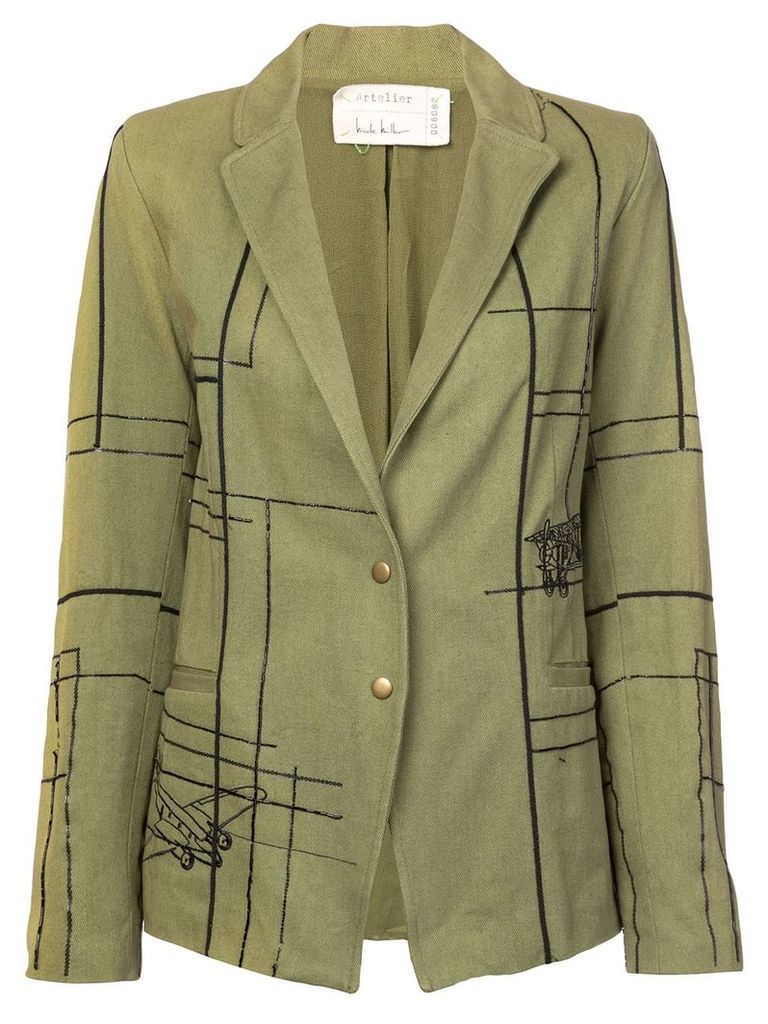 Nicole Miller blueprint embellished blazer - Green