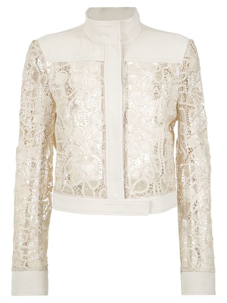 Martha Medeiros lace bomber jacket - White