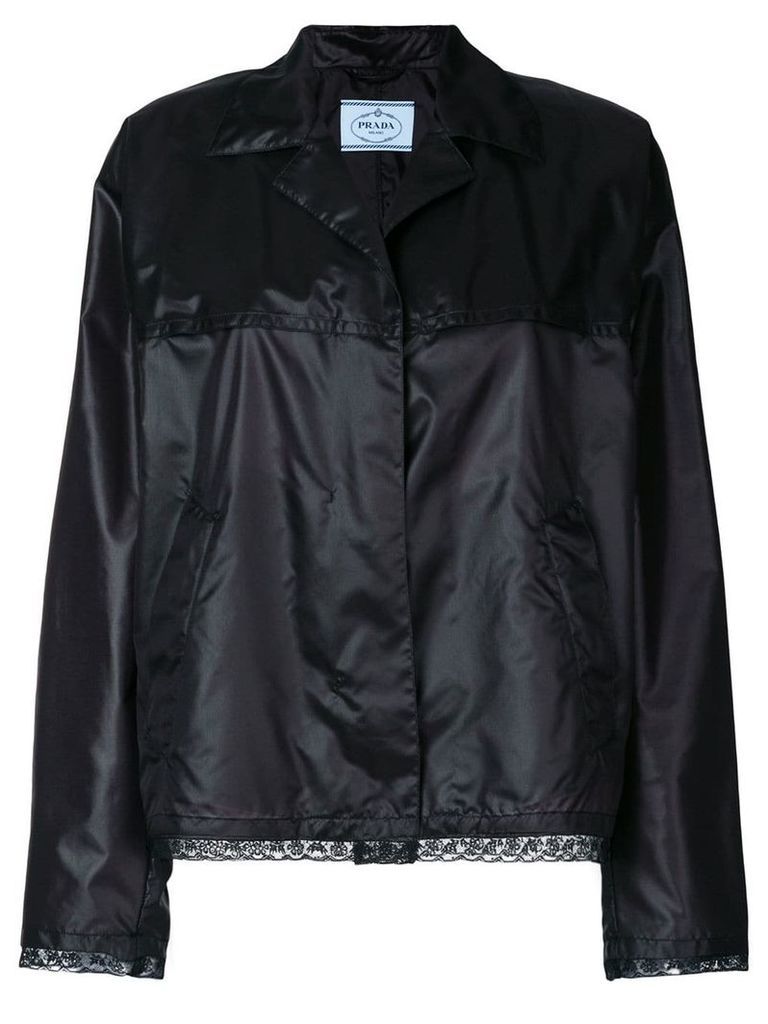 Prada sheen lace trim jacket - Black