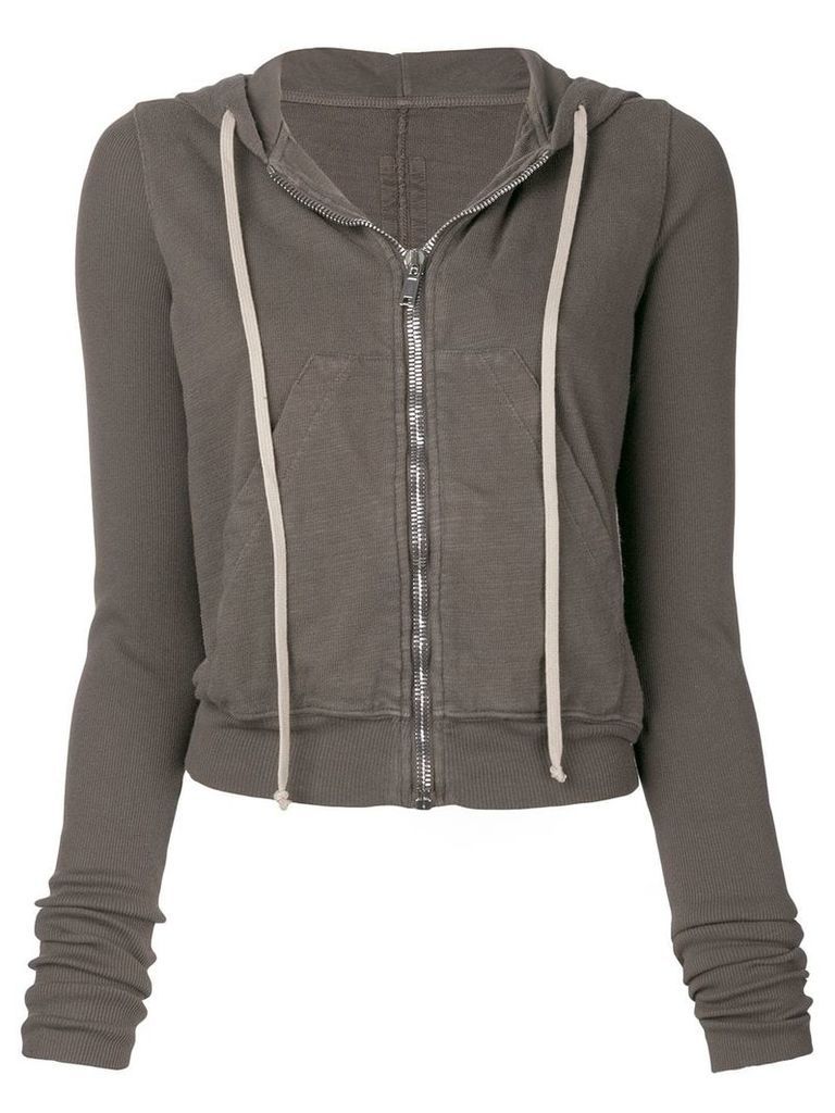 Rick Owens DRKSHDW cropped zip hoodie - Grey