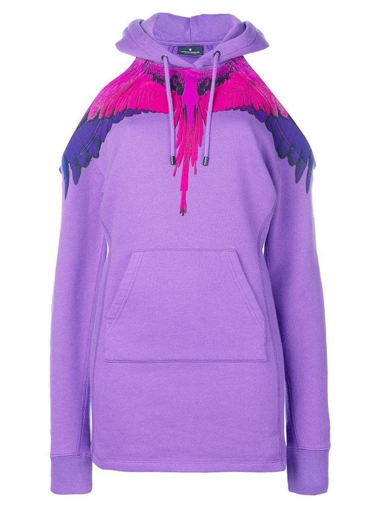 Marcelo Burlon County Of Milan off shoulder wings hoodie - Purple