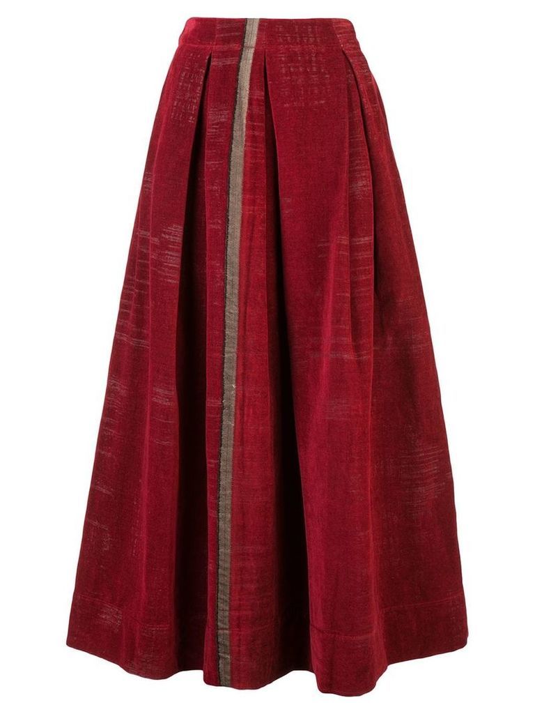 Uma Wang stripe detail midi skirt - Red