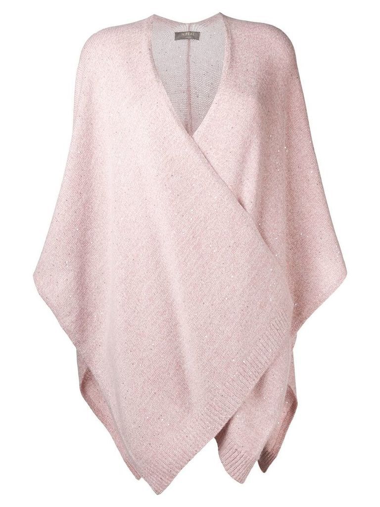 N.Peal Waterfall knitted cape - Pink