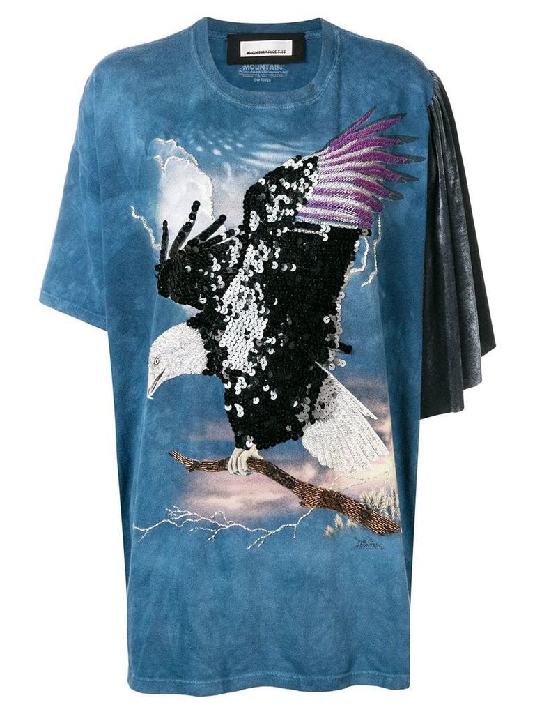 Night Market eagle embroidered T-shirt - Blue