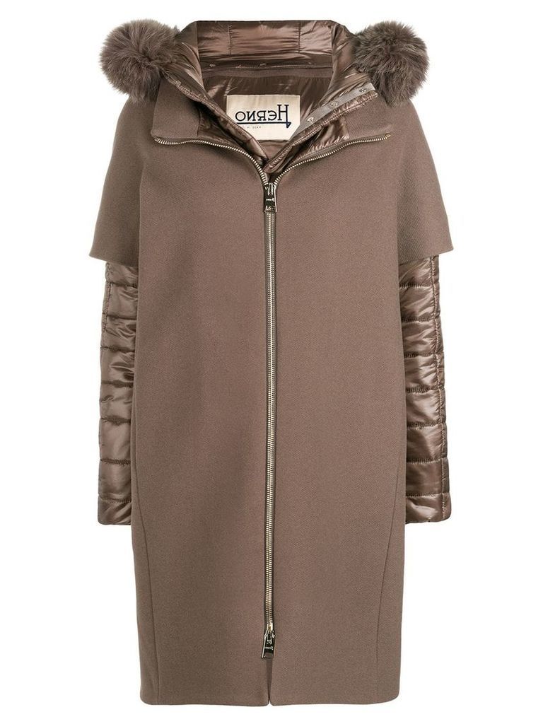 Herno padded cape coat - Brown