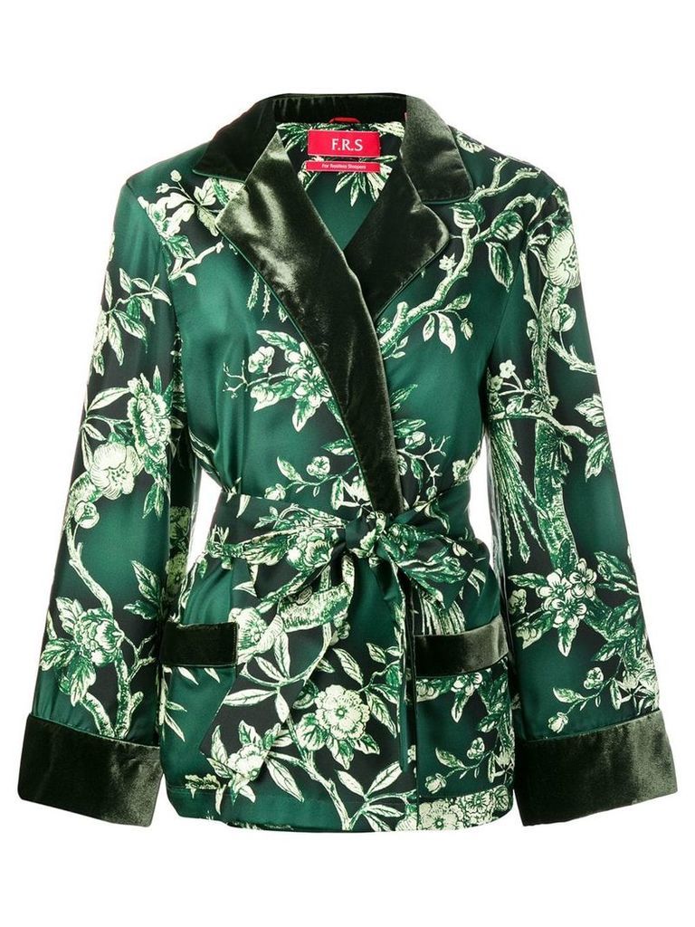 F.R.S For Restless Sleepers floral belted jacket - Green