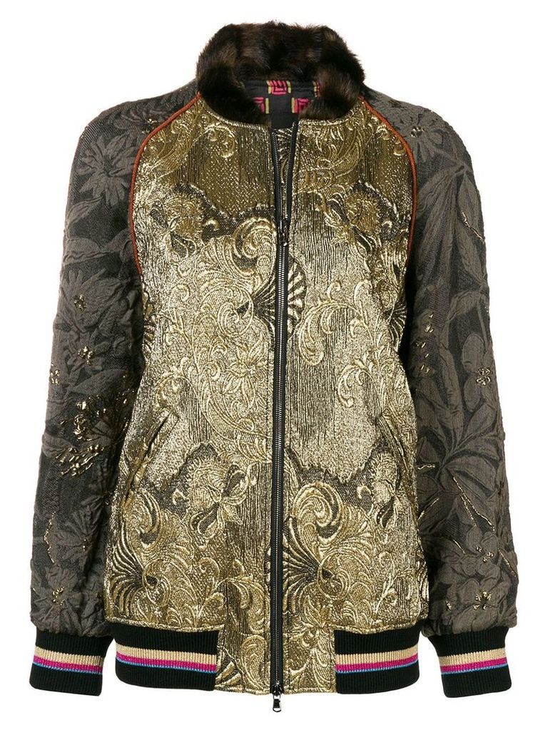 Etro embroidered detail fitted jacket - Metallic