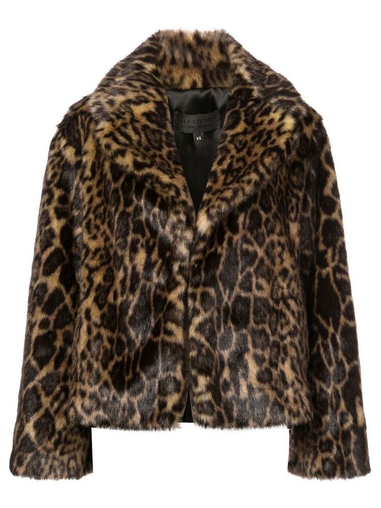 Nili Lotan leopard print fur jacket - Brown