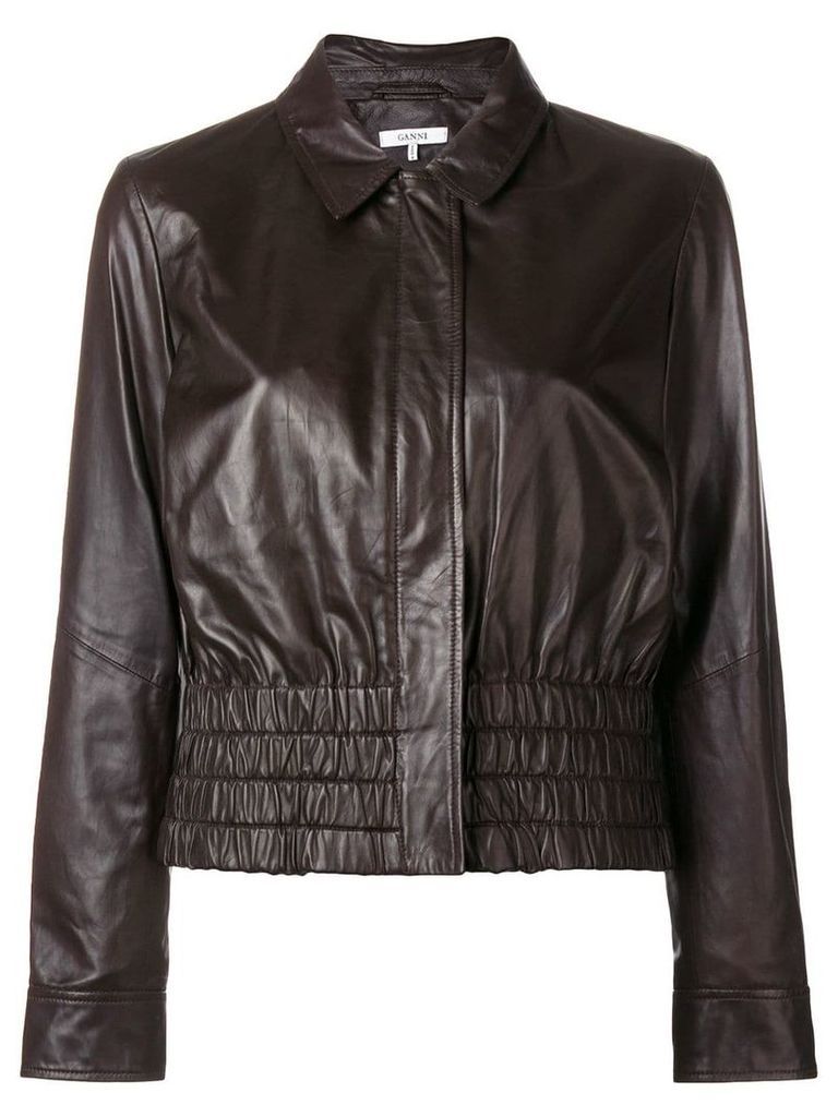 Ganni Rhinehart leather jacket - Brown