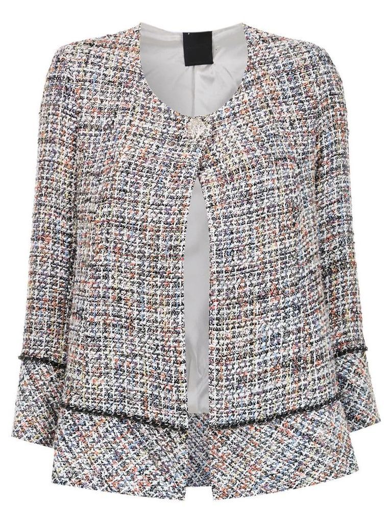 Andrea Bogosian chain detail tweed jacket - Grey