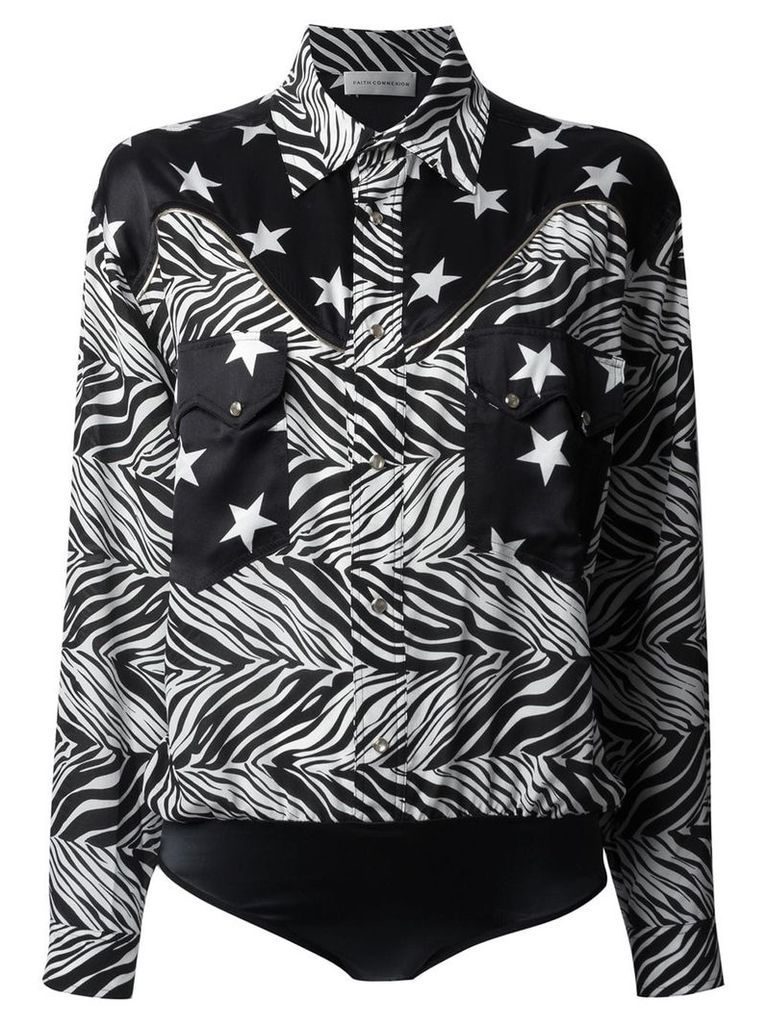Faith Connexion star and zebra print shirt - Black
