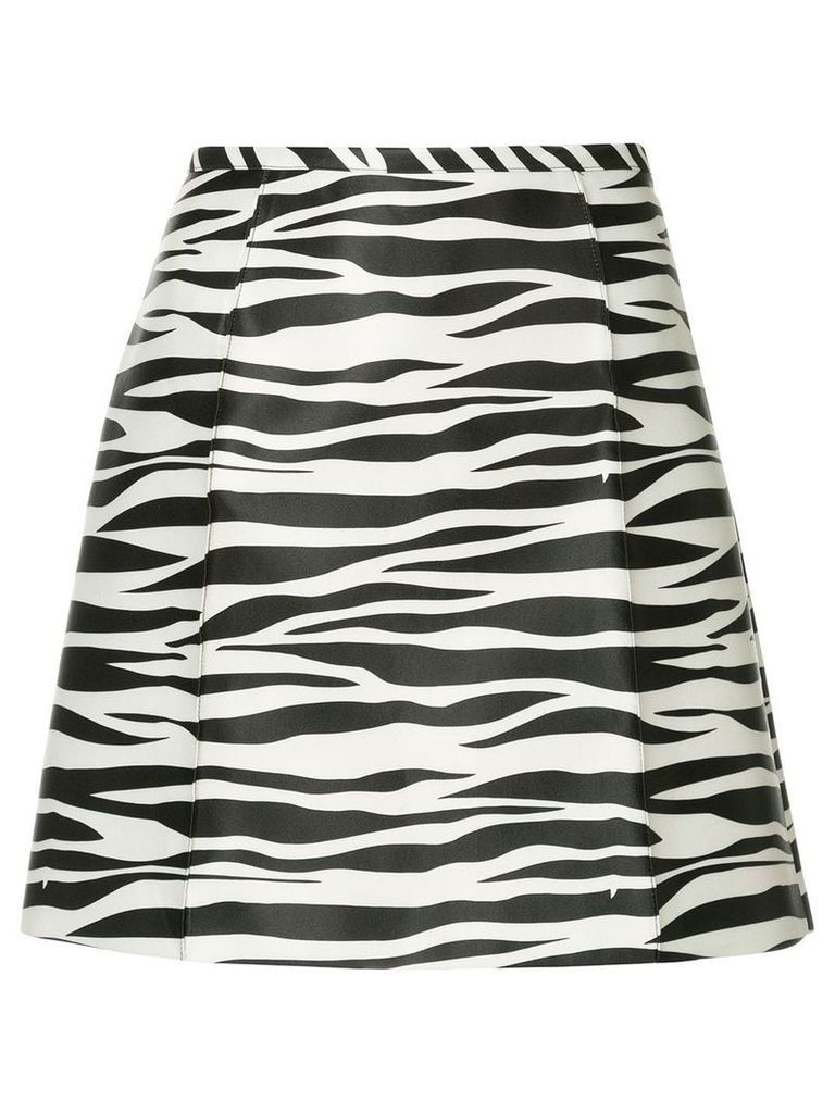 We11done zebra print a-line skirt - Black