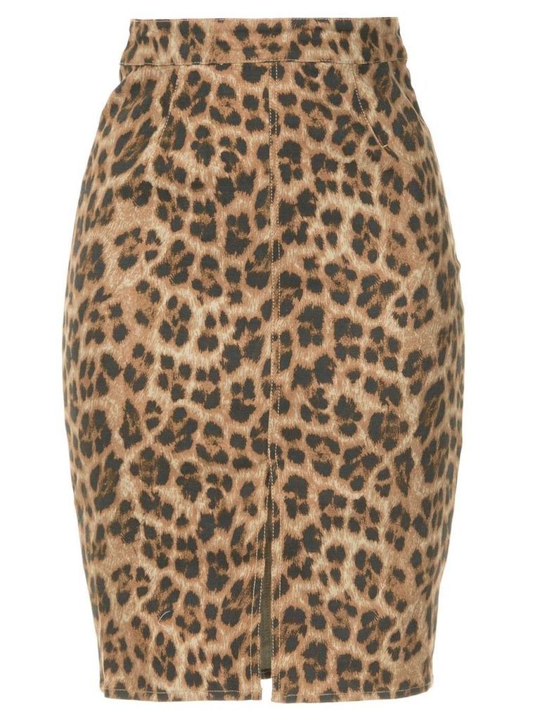 Miaou leopard print pencil skirt - Brown