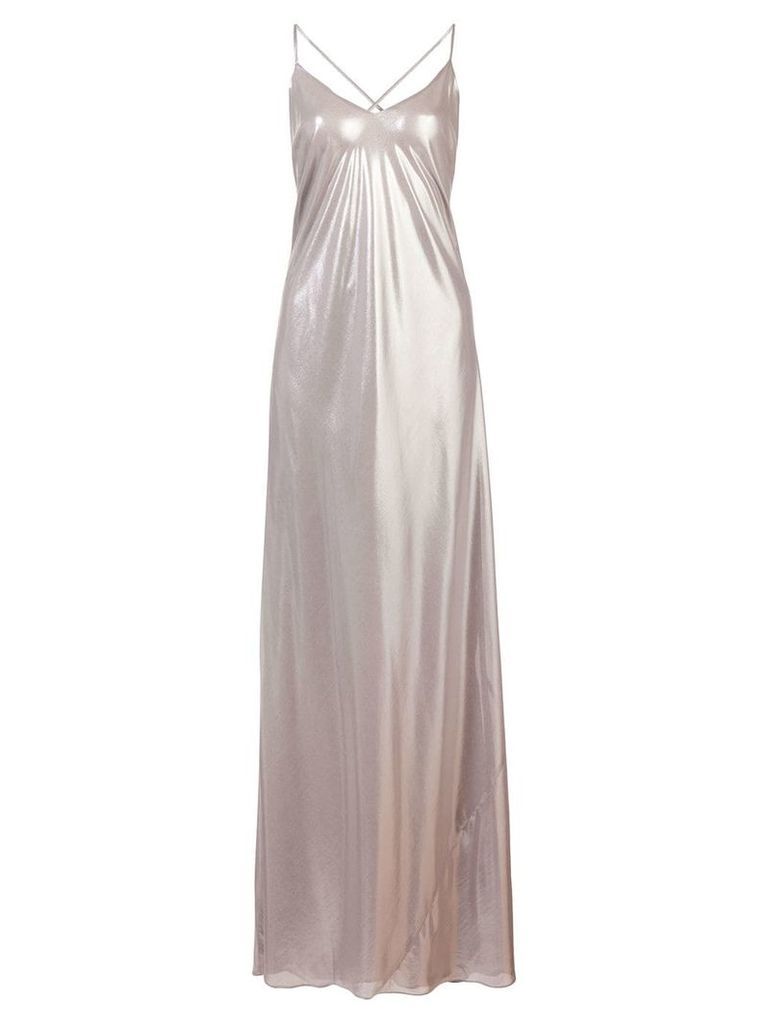 Michelle Mason metallic bias gown