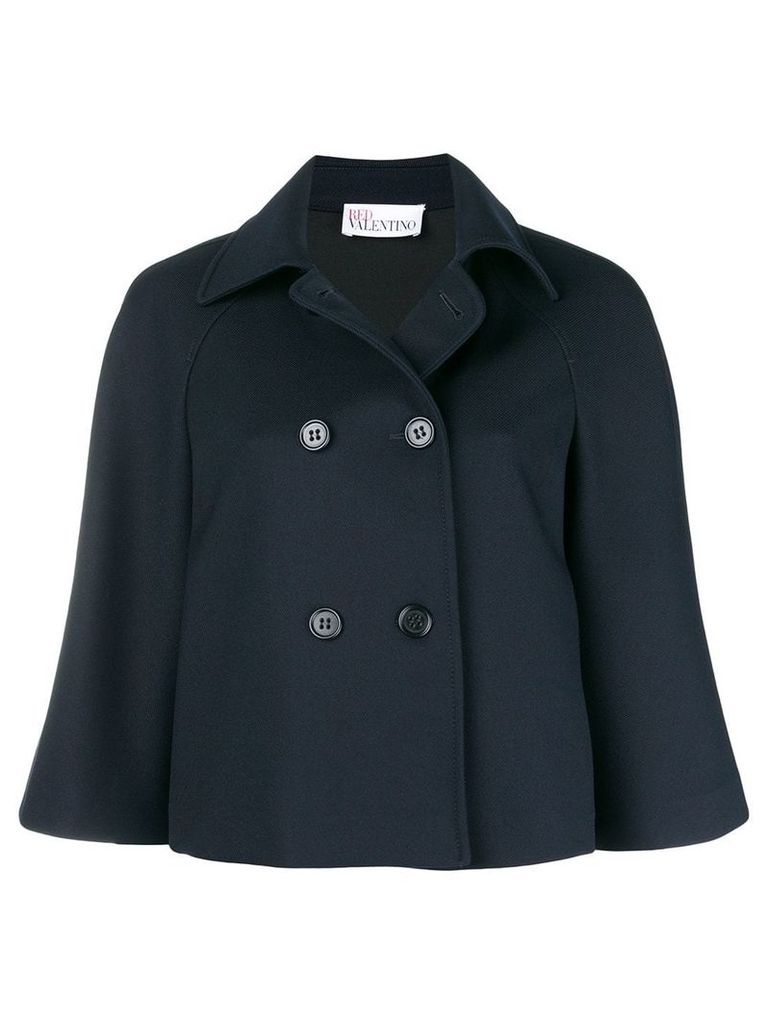 Red Valentino double breasted cape jacket - Blue