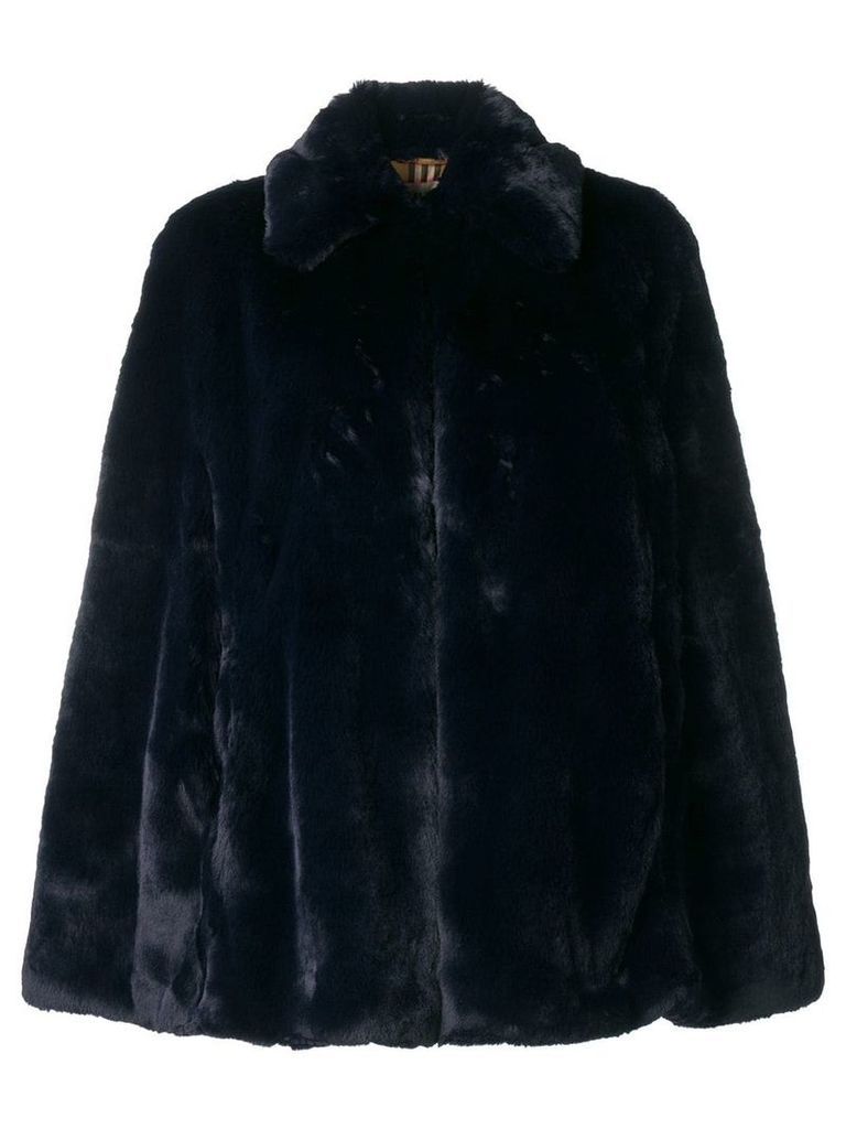 Burberry faux fur cape - Blue