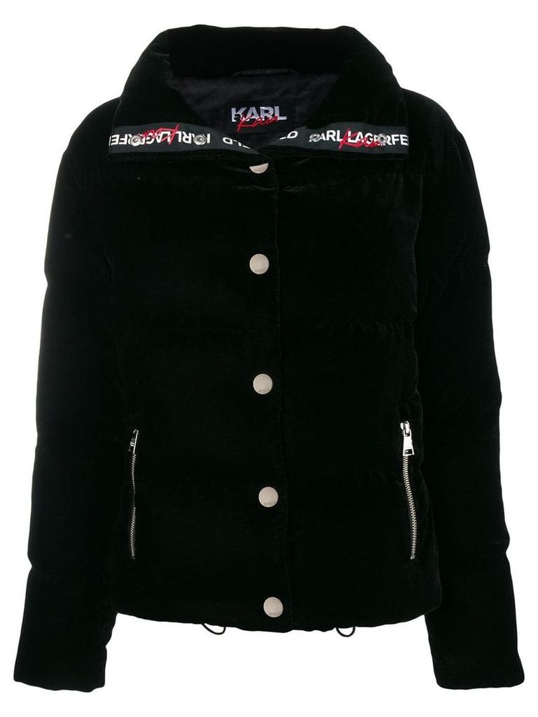 Karl Lagerfeld KARL LAGERFELD X KAIA Velvet Down Jacket - Black