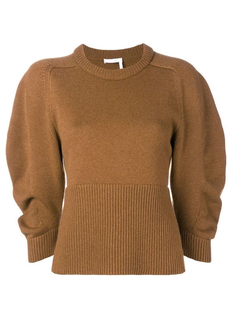 ChloÃ© ribbed detail sweater - Brown