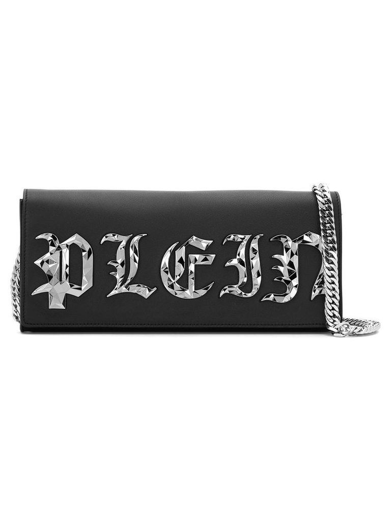 Philipp Plein logo plaque clutch bag - Black
