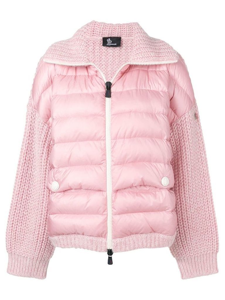 Moncler Grenoble contrast knit padded jacket - Pink