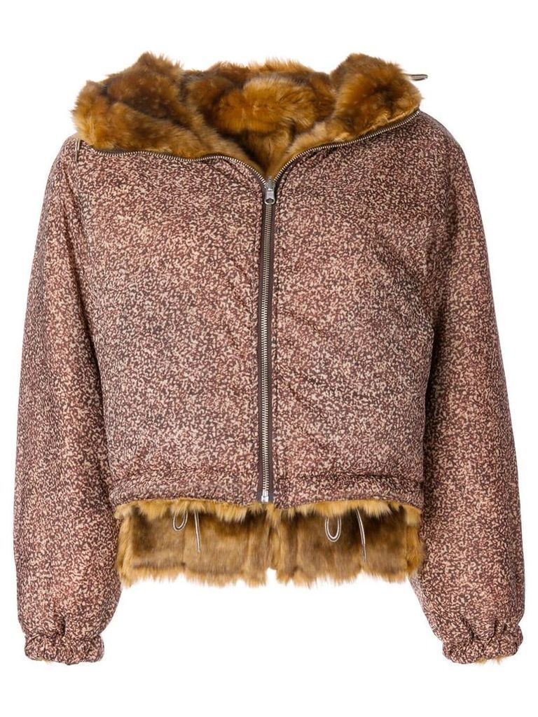Bellerose zipped hooded bomber jacket - Brown